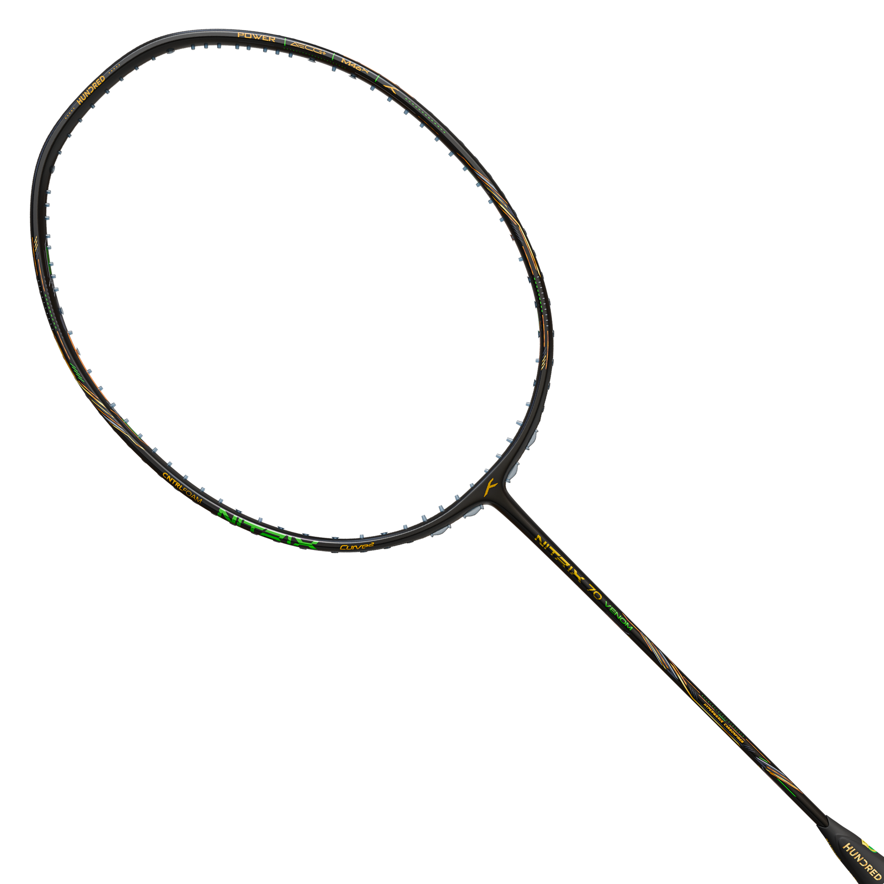 Hundred Nitrix 70 Venom Badminton Racket - Black/Green