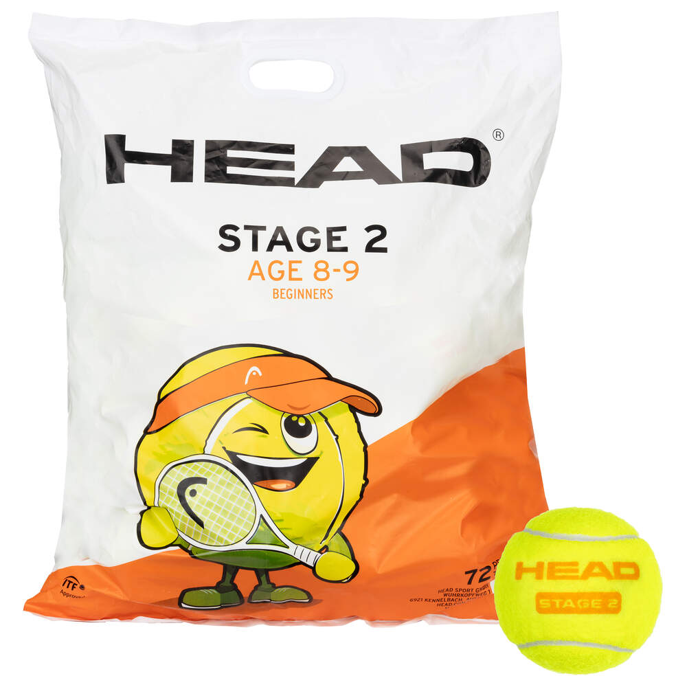 Head Stage 2 Orange Tennis Balls 72 Pack - Orange One Size