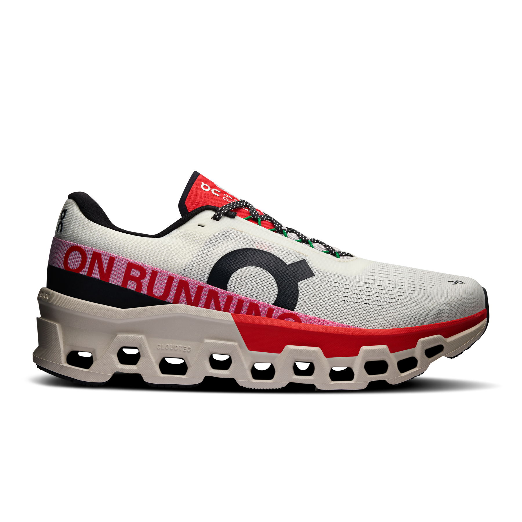 ON Cloudmonster 2 Running Shoes Women - Ivory/red