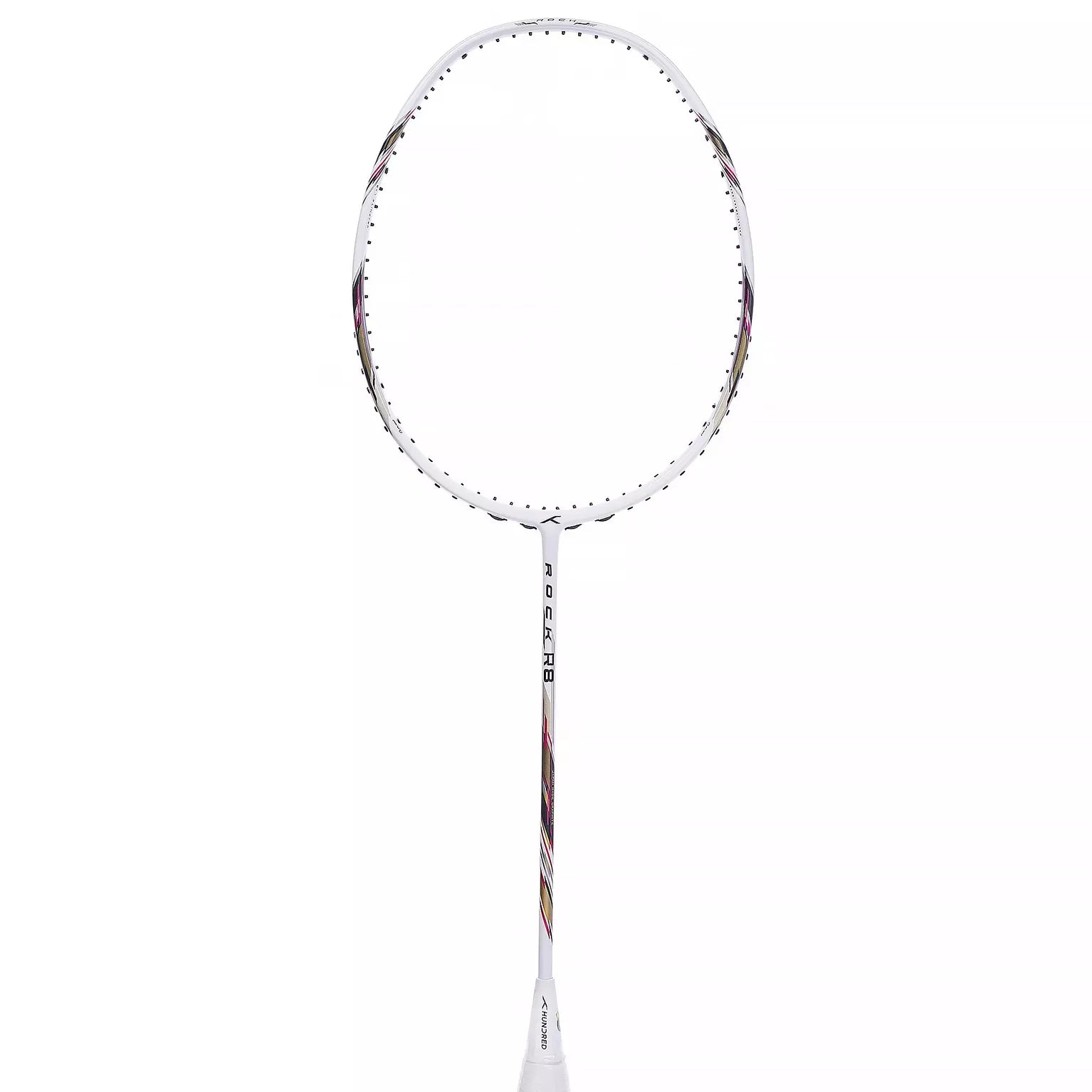 Hundred Rock R8 4U Badminton Racket - White/Black/Pink