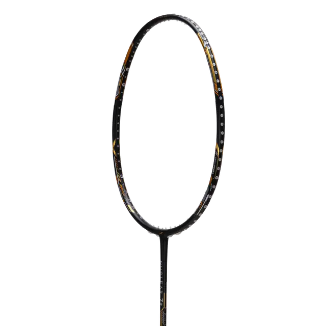 Hundred Nuclear 72 6U Badminton Racket - Black/White/Gold