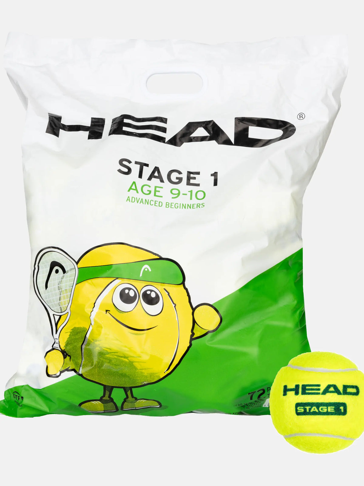 Head Stage 1 Tennis Balls 72 Pack - Green