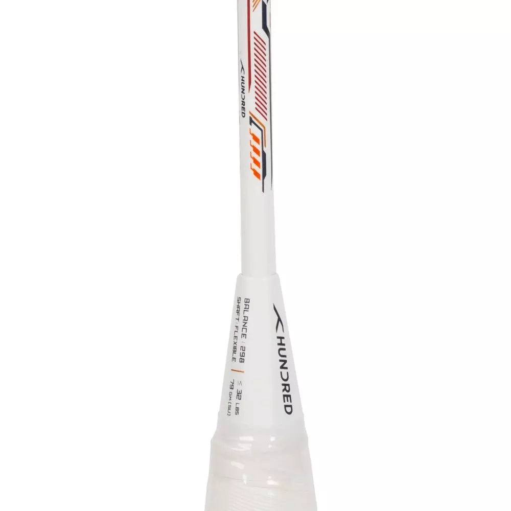 Hundred Viper 9000-5U Badminton Racket - White/Red