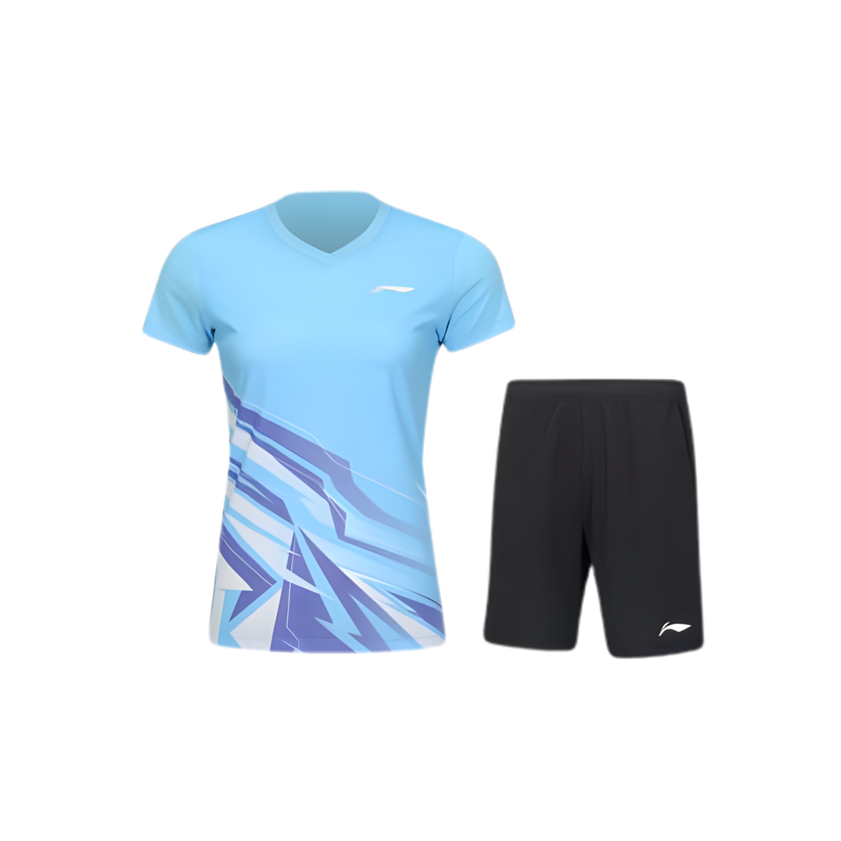 Li-Ning Women Badminton Competition Set (White/Blue) - AATV014