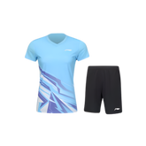 Li-Ning Badminton Competition Uniform Women - White/Blue AATV014