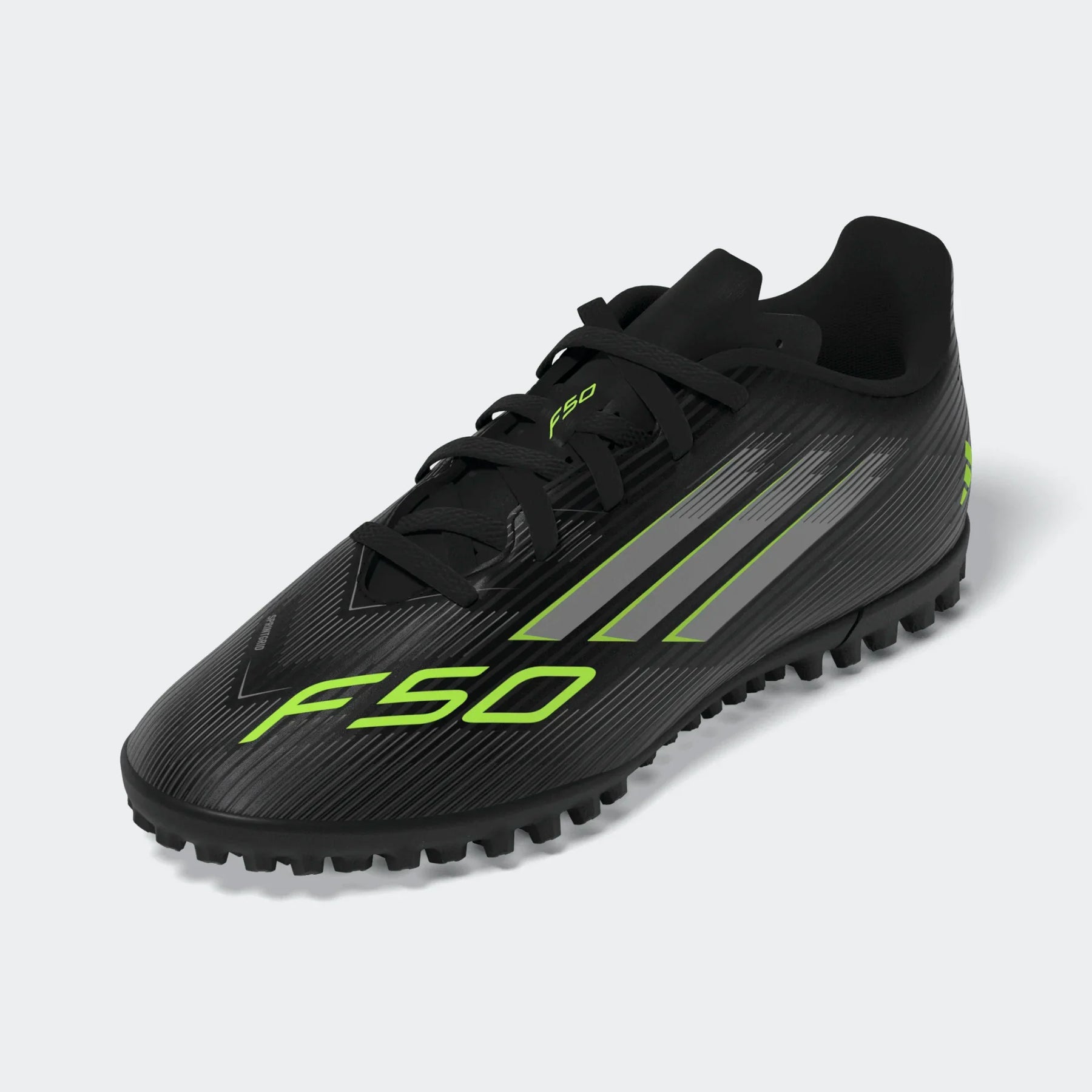 Adidas F50 Club TF Football Shoe Junior - Black/Lemon