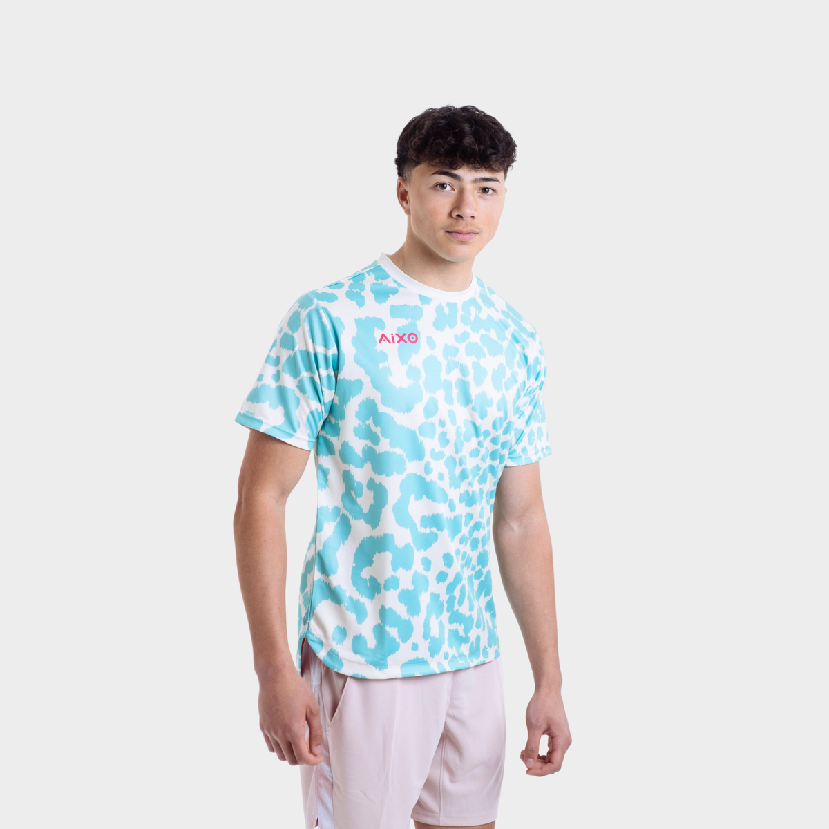 Aixo Leopard Mens T Shirt Ivory