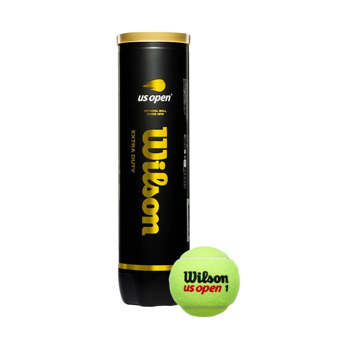 Wilson US Open Ball 4 Ball Can, Green, front view