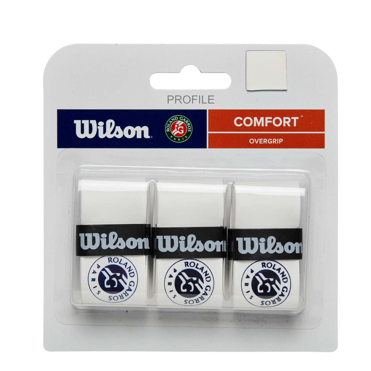 Wilson Roland Garros Overgrips - White/Navy Grips Wilson