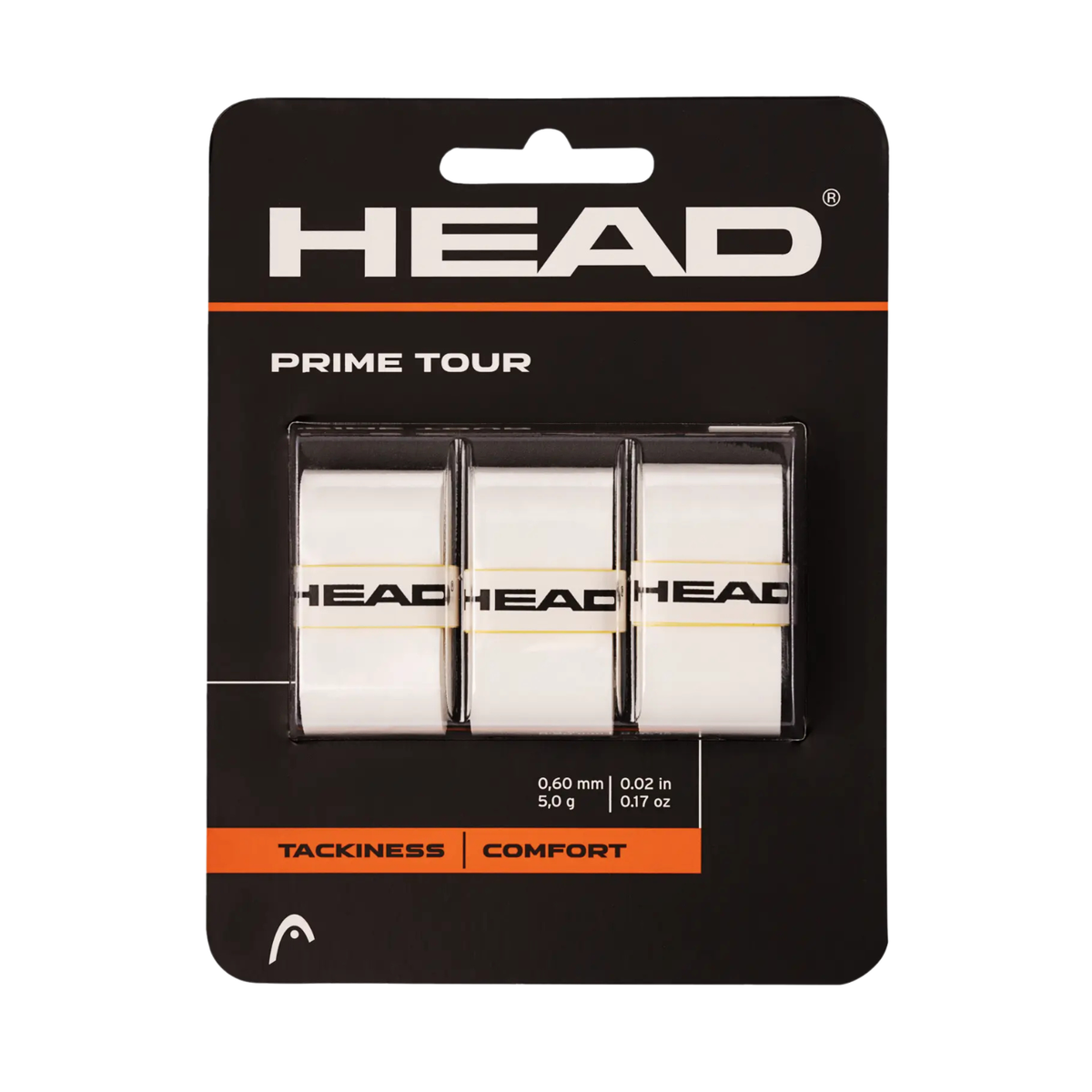 Head Prime Tour Tennis Overgrip 3 Pack - White
