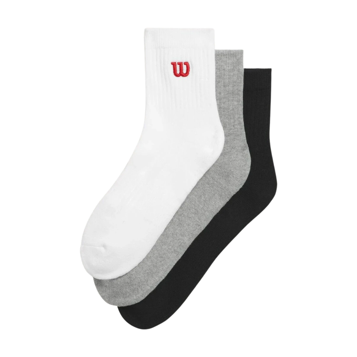 Wilson Quarter Top Socks 3 Pack - Bright White Bright White Black Clothing Wilson