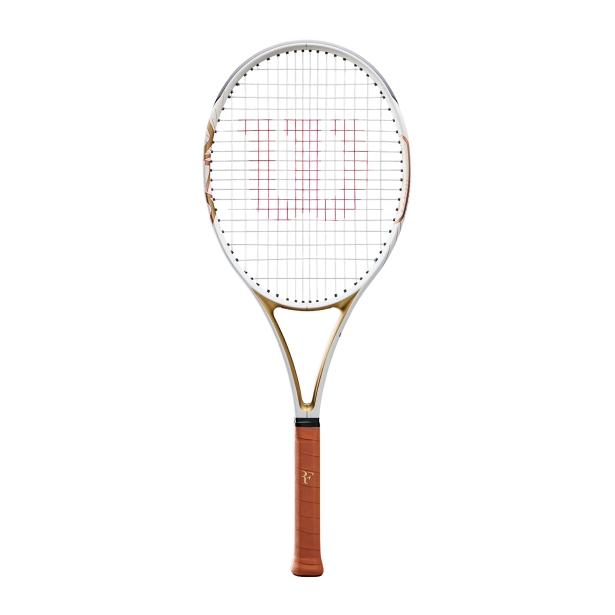 Wilson Roger Federer 01 Hall of Fame 2026 Tennis Racket, White/Gold, front view