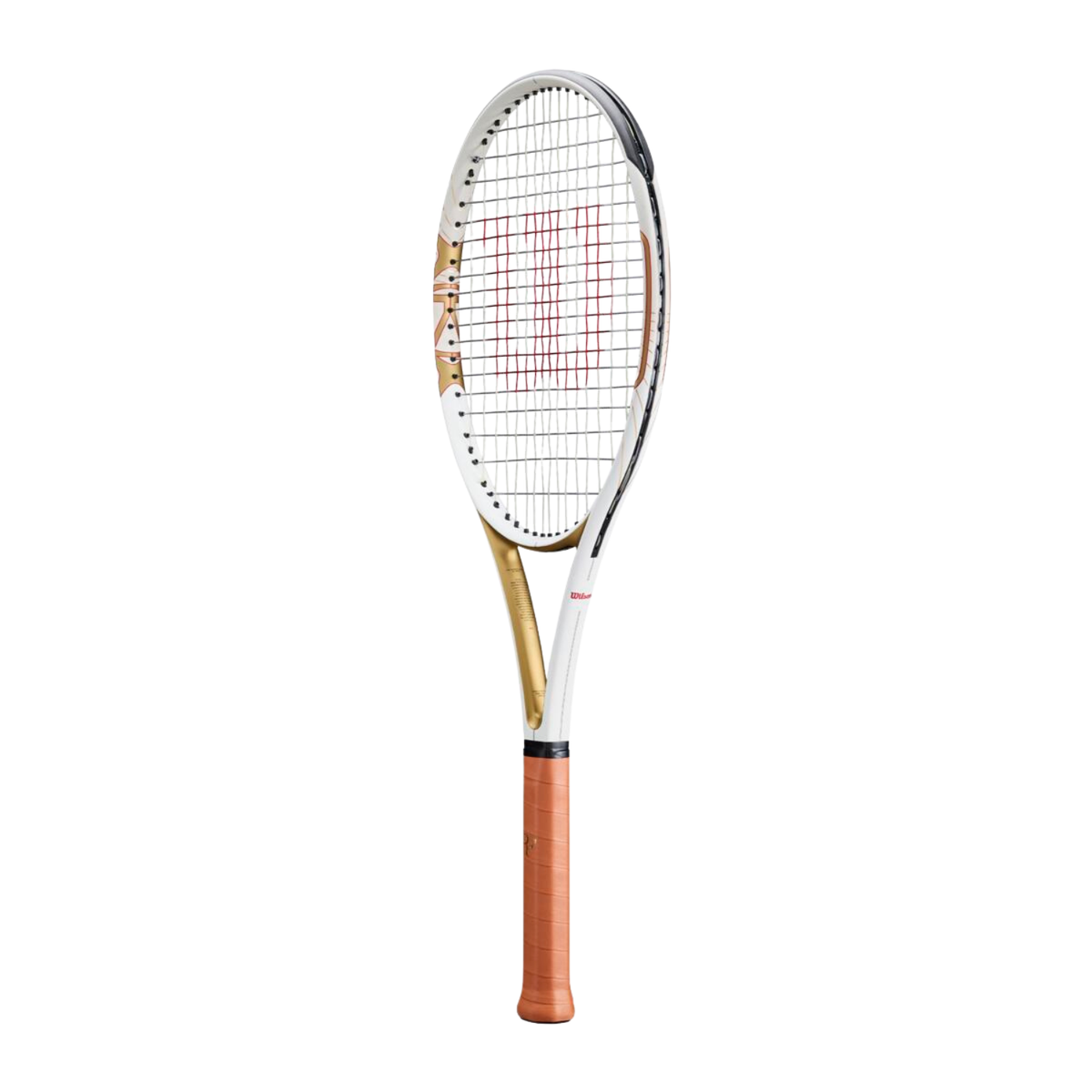 Wilson Roger Federer 01 Hall of Fame 2026 Tennis Racket, White/Gold, back view