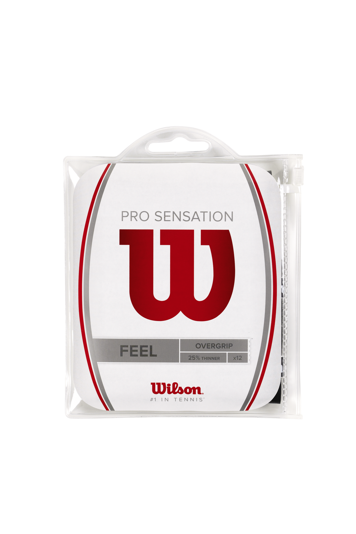 Wilson Pro Overgrip Sensation 12 Pack, Black, front view