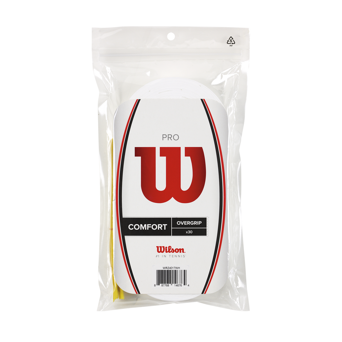 Wilson Pro Overgrip 30 Pack, White, front view