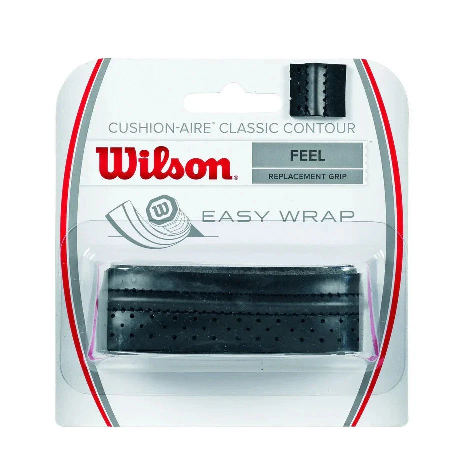 Wilson Cushion-Aire Classic Contour (WRZ4203BK) Replacement Grip Black Black One Size Replacement Grips Wilson