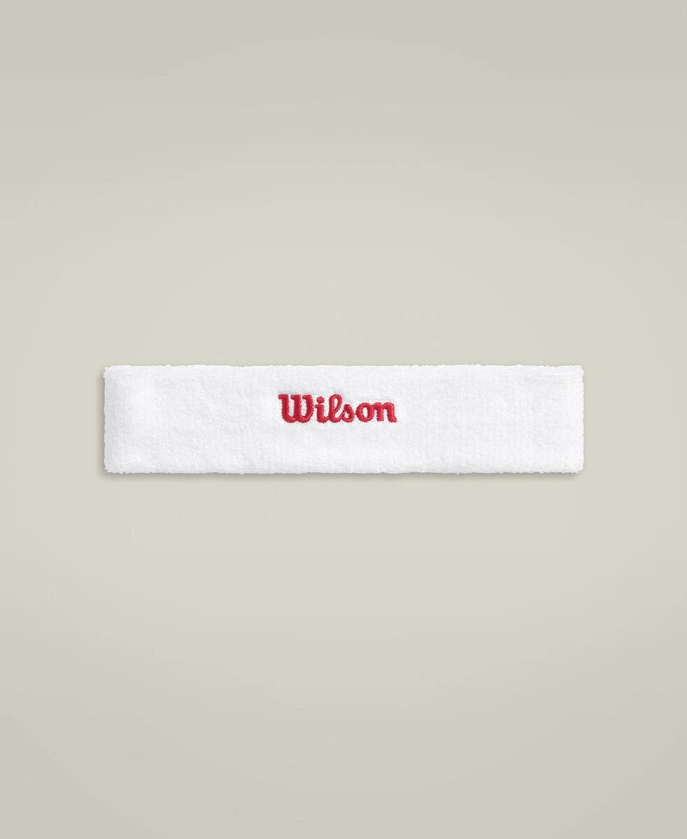 Wilson Terry Logo Headband Unisex - White Bright White One Size Accessories Wilson