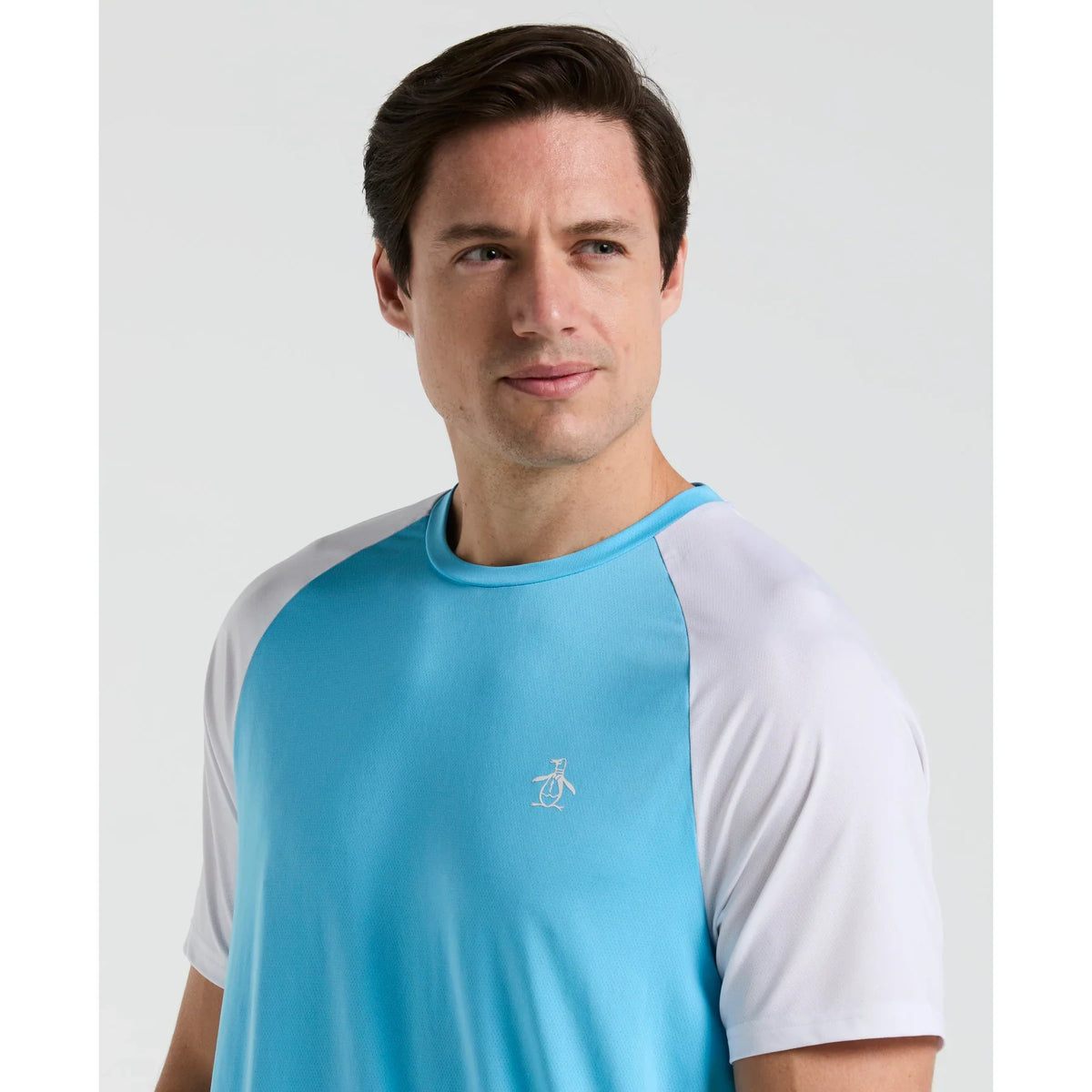 Original Penguin Blocked Performance Tennis T-Shirt - Blue Grotto