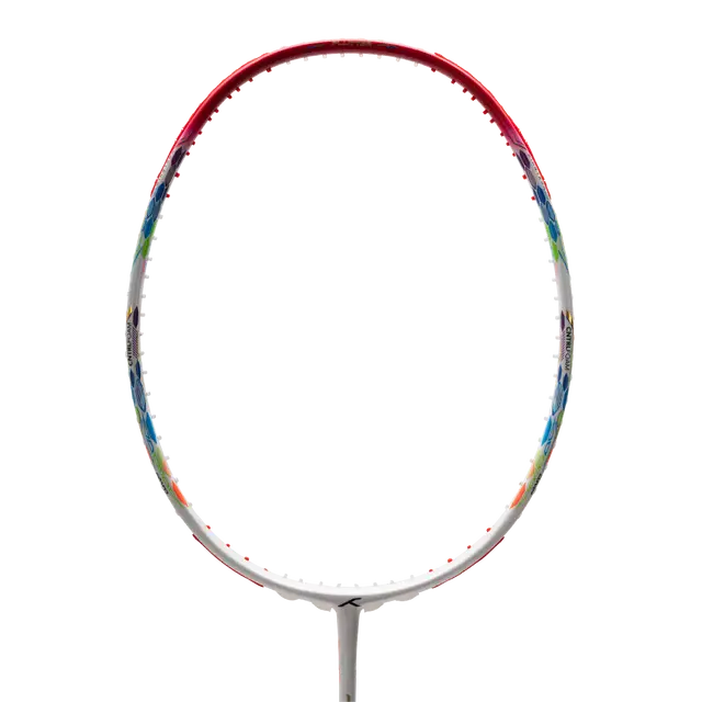 Hundred Flutter 7 Attack 4U Badminton Racket - White/Red