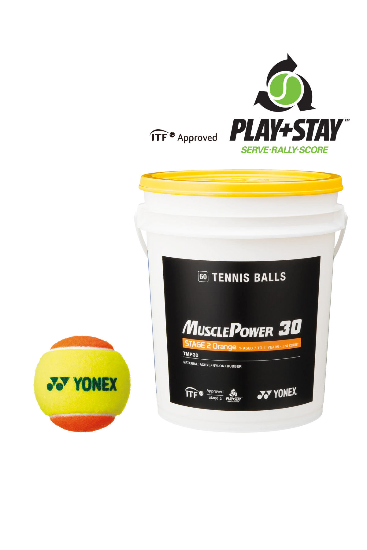 Yonex Junior Stage 2 Orange Tennis Ball 60 Tub TMP-30
