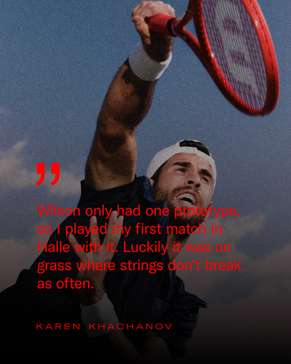 Karen Khachanov with the Wilson Defyer