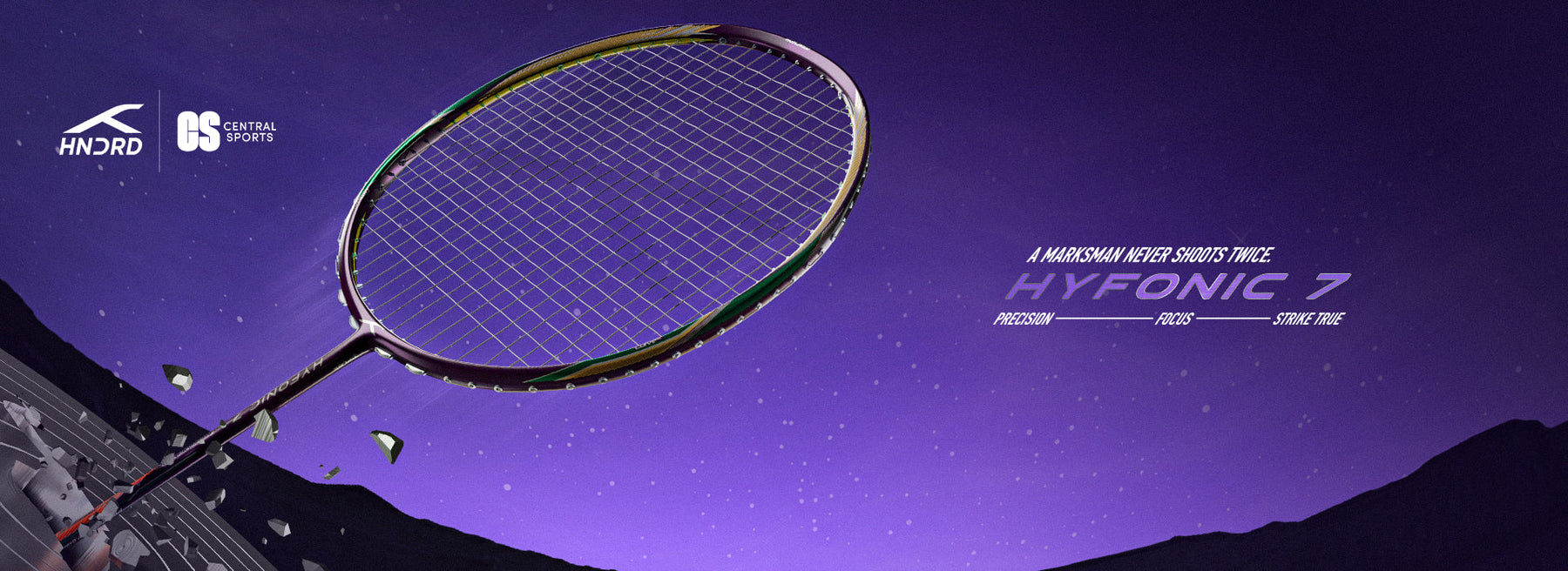 Hundred Hyfonic 7 Badminton Racket - Purple/Green