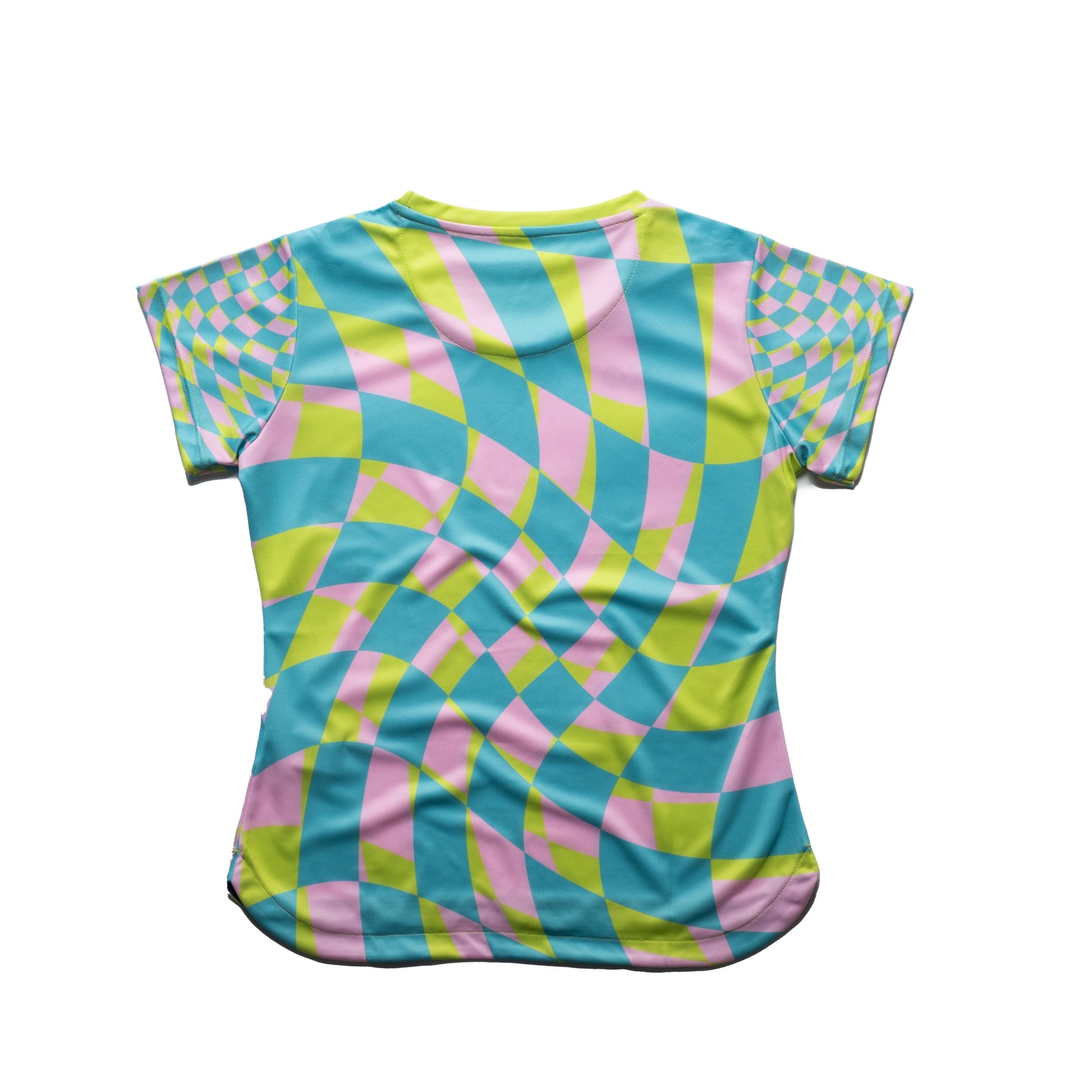 Aixo Checker Womens T Shirt Lime Check