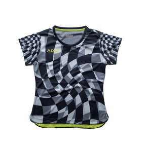 Aixo Checker Womens T Shirt Lime Check