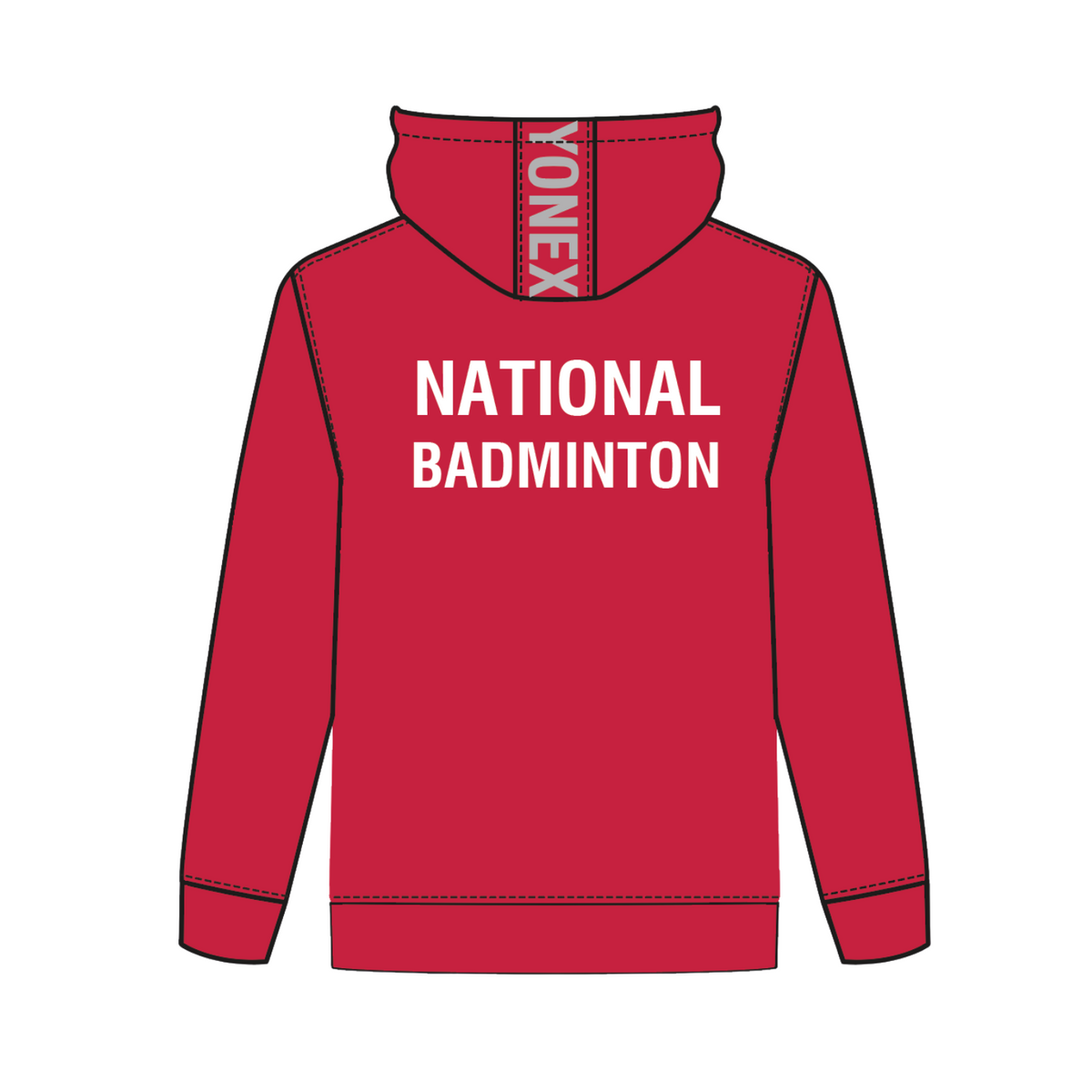 National Badminton Yonex Block Hood Unisex - Red
