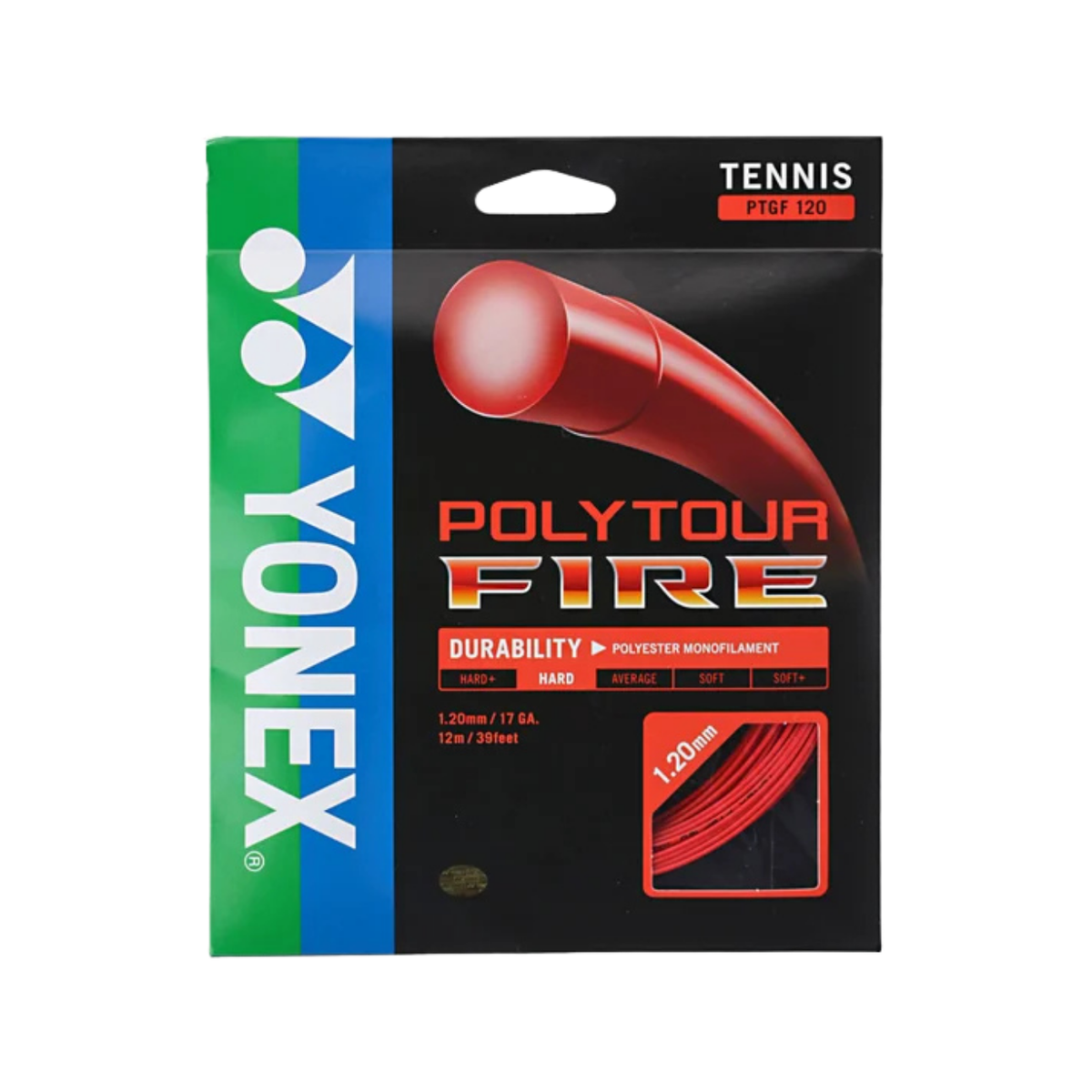 Yonex Polytour Fire 1.20mm Tennis String Set (12m) - Red
