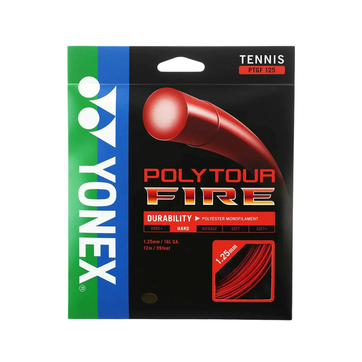 Yonex Polytour Fire 1.25mm Tennis String Set (12m) - Red