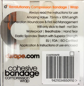 D3 Cohesive Bandage Compression Wrap (White)