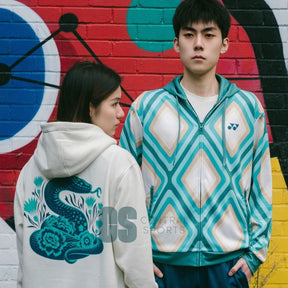 Yonex Diamond Unisex Zip Hood Jade/Ivory Clothing Yonex