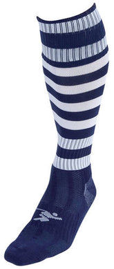 Precision Hooped Pro Football Socks Junior - Navy/White Navy White 3-6 Clothing Precision