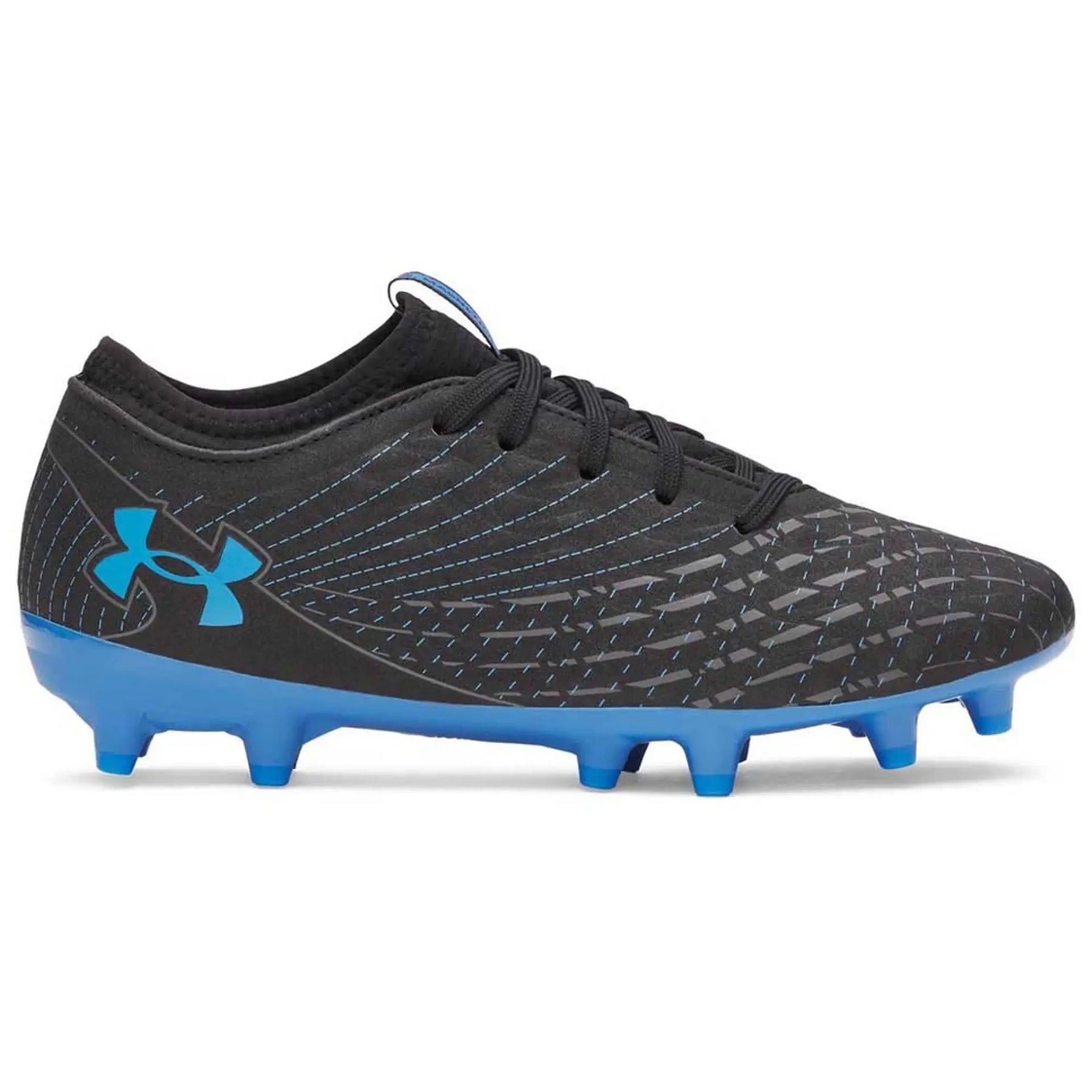 Under Armour Magnetico Select 5 FG Football Shoe Junior - Black/Blue Black Blue shoes Under Armour