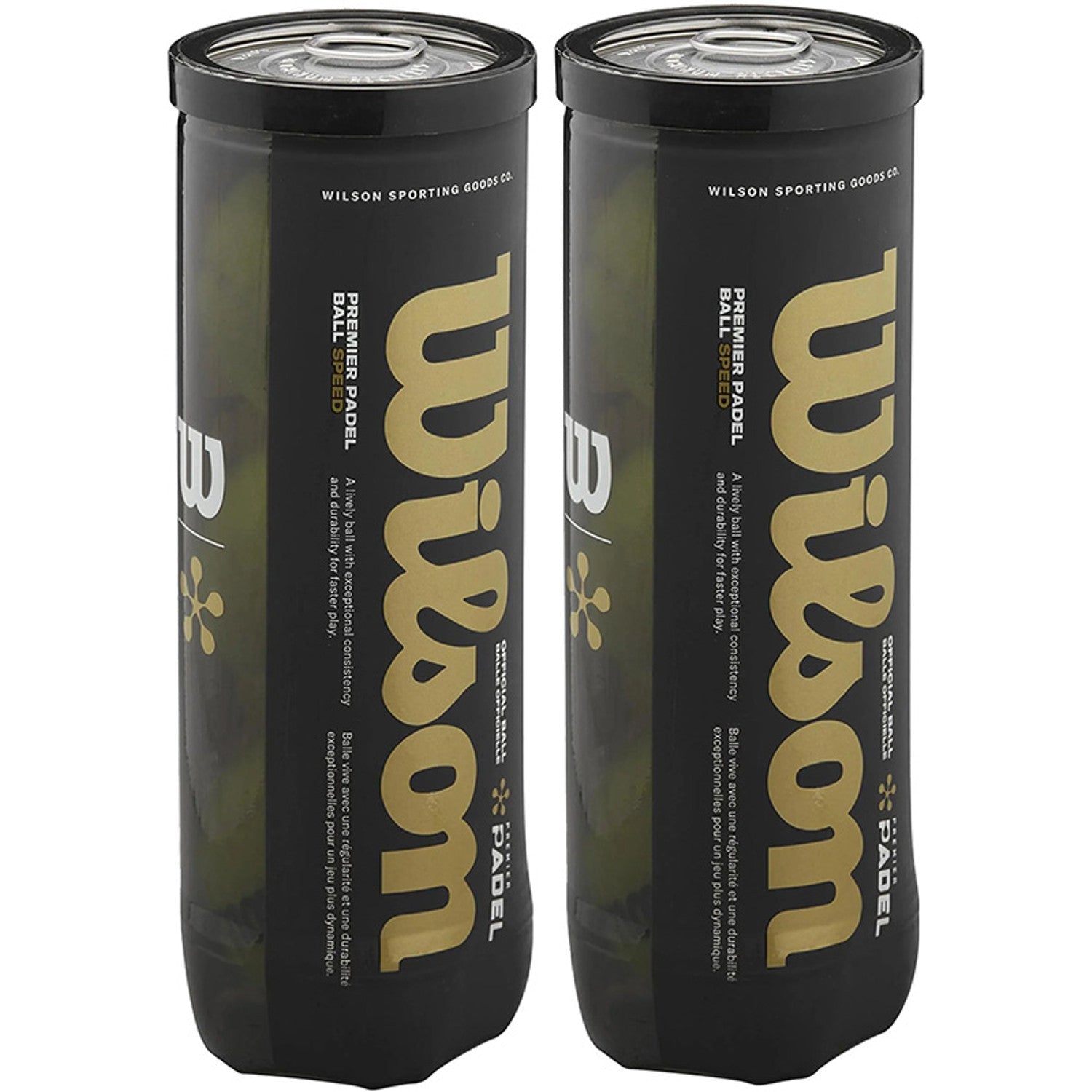 Wilson Premier Padel Speed Balls (Twin Pack of 3) Yellow One Size Padel Balls Wilson