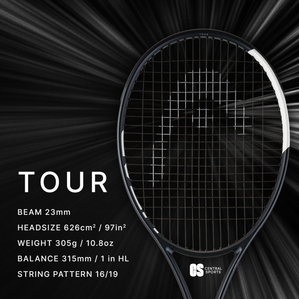 Head Speed Tour 2026 Tennis Racquet Strung - Black/White SP26 Tennis Rackets Head