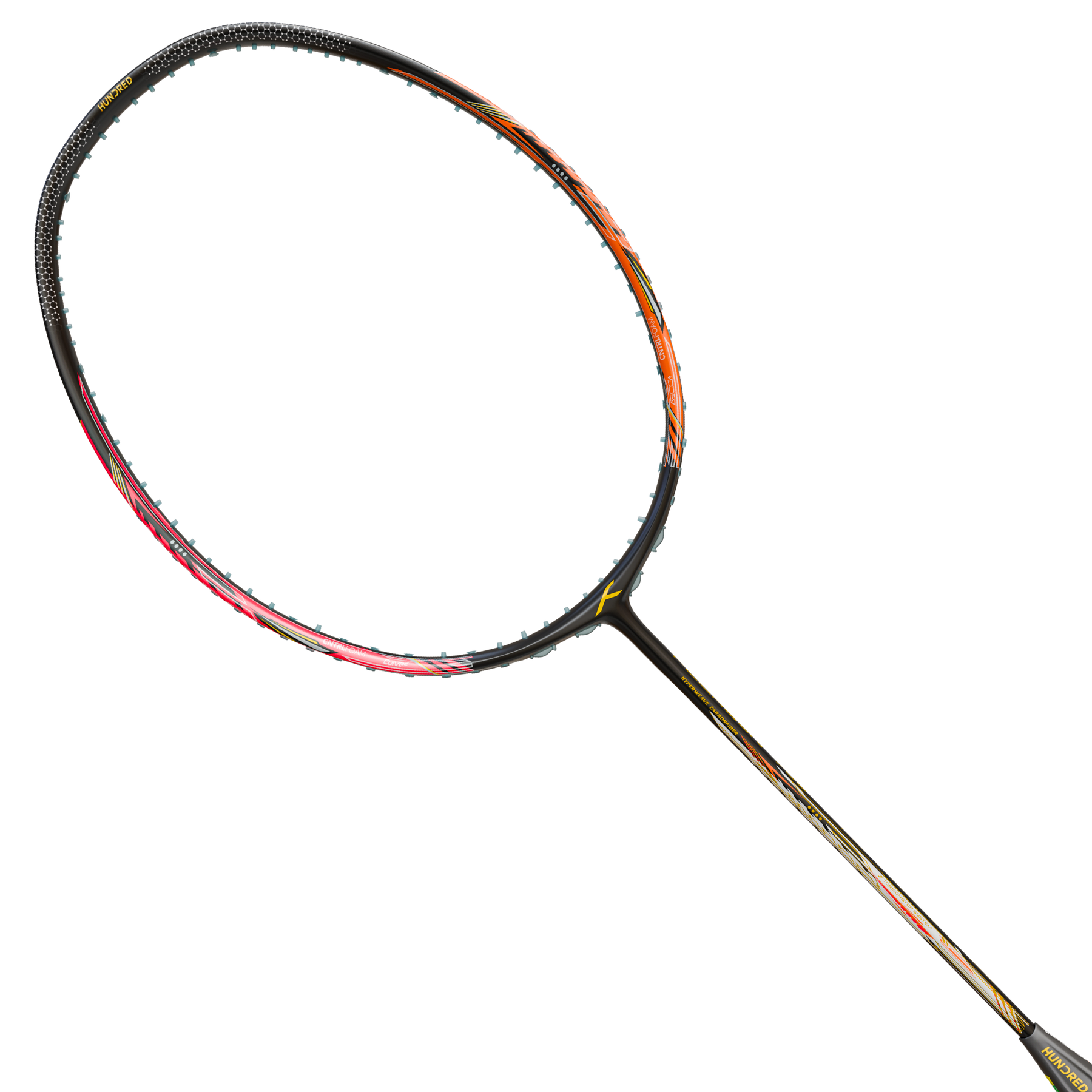 Hundred Flareon 700 Badminton Racket - Black/Orange