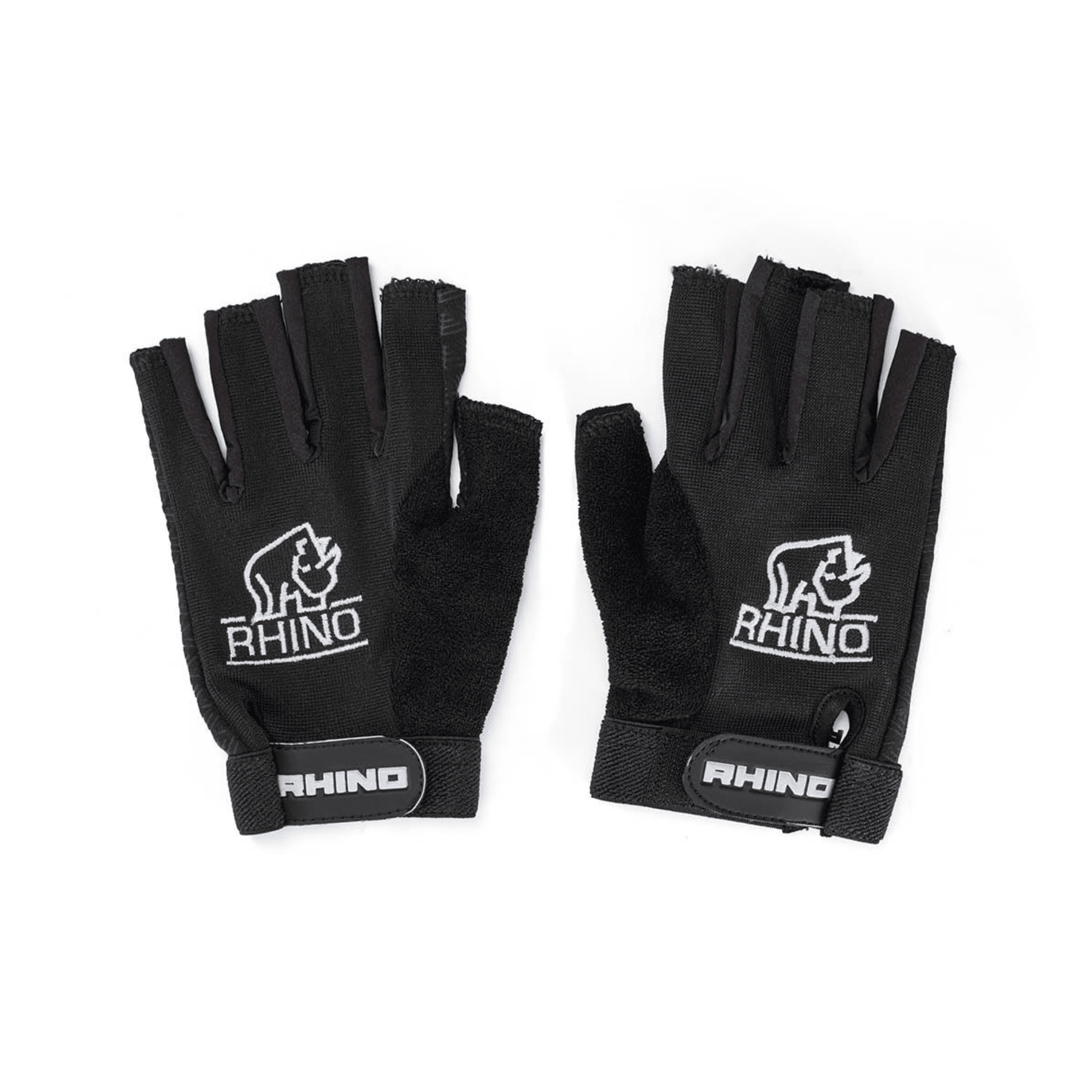 Rhino Pro Half Finger Mitts - Black & Fluo Yellow Gloves Rhino