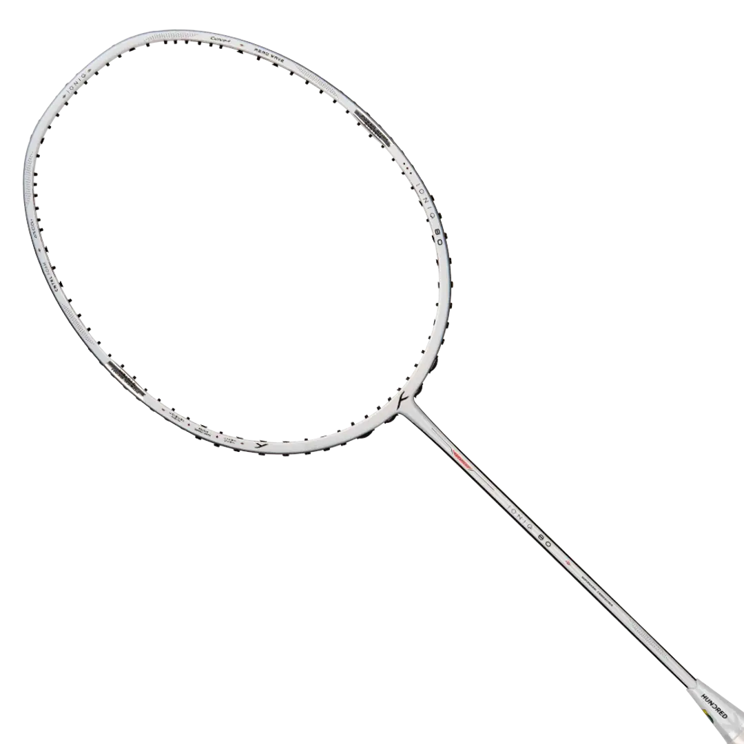 Hundred Ioniq 100 4U Badminton Racket - White/Gold Badminton Rackets Hundred