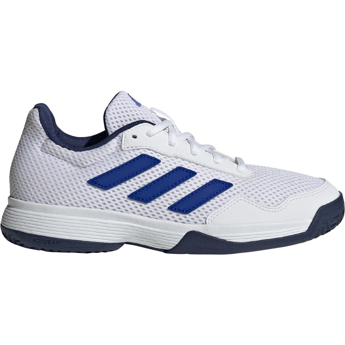 Adidas Gamespec Tennis Shoes Junior - Footwear White / Lucid Blue Ftwr White Lucid Blue Dark Blue UK 5 Tennis Shoes Adidas