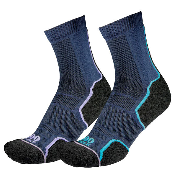 1000 Mile Trail Repreve Single Layer Running Socks 2 Pack Women's - Navy Socks 1000 Mile