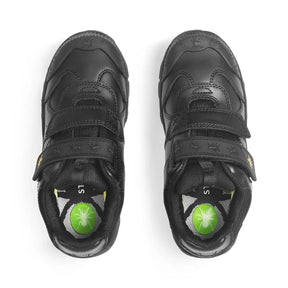 Start-Rite Tarantula 2272 boys' leather school shoes, black, back view