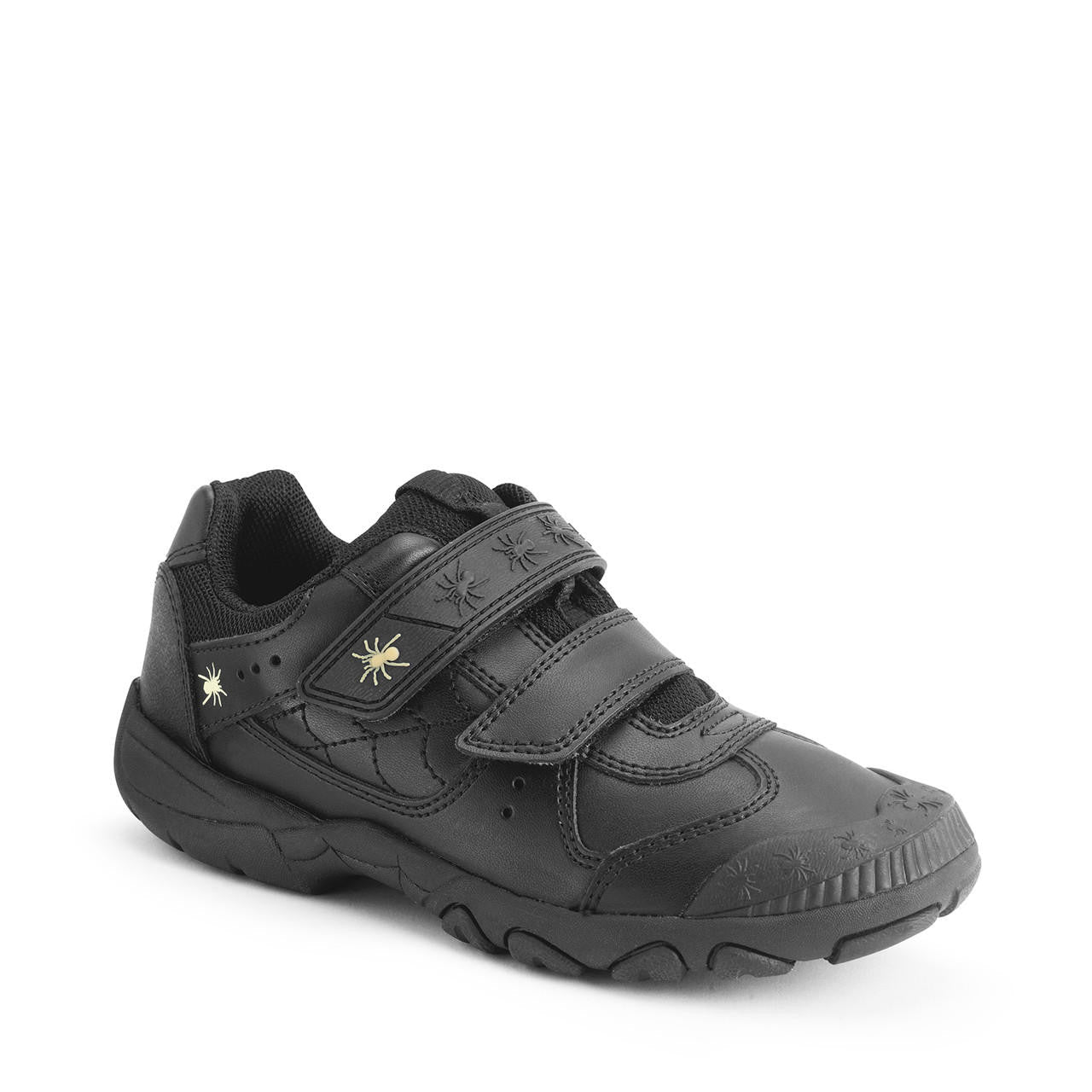 Start-Rite Tarantula 2272 boys' leather school shoes, black, side view