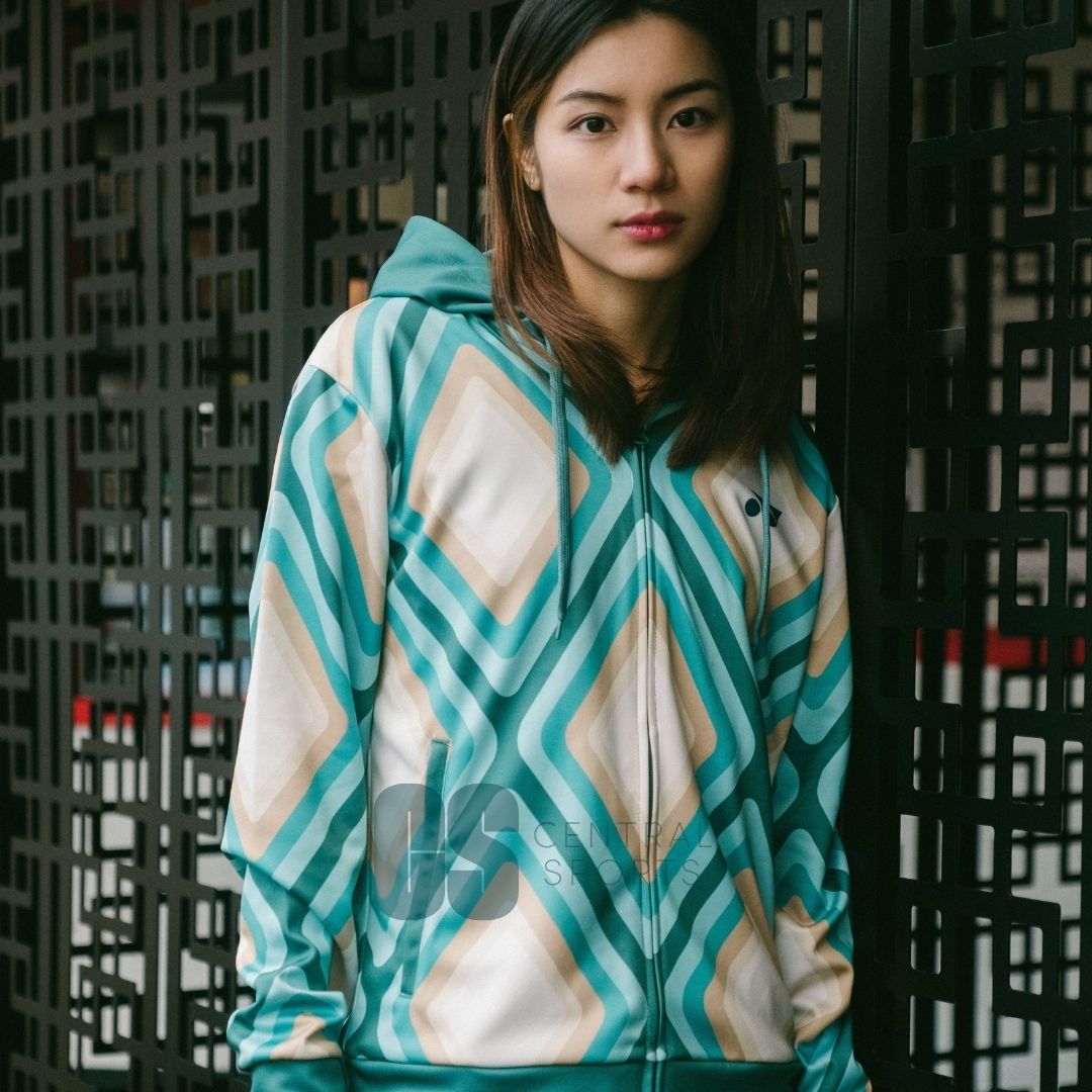 Yonex Diamond Unisex Zip Hood Jade/Ivory Clothing Yonex