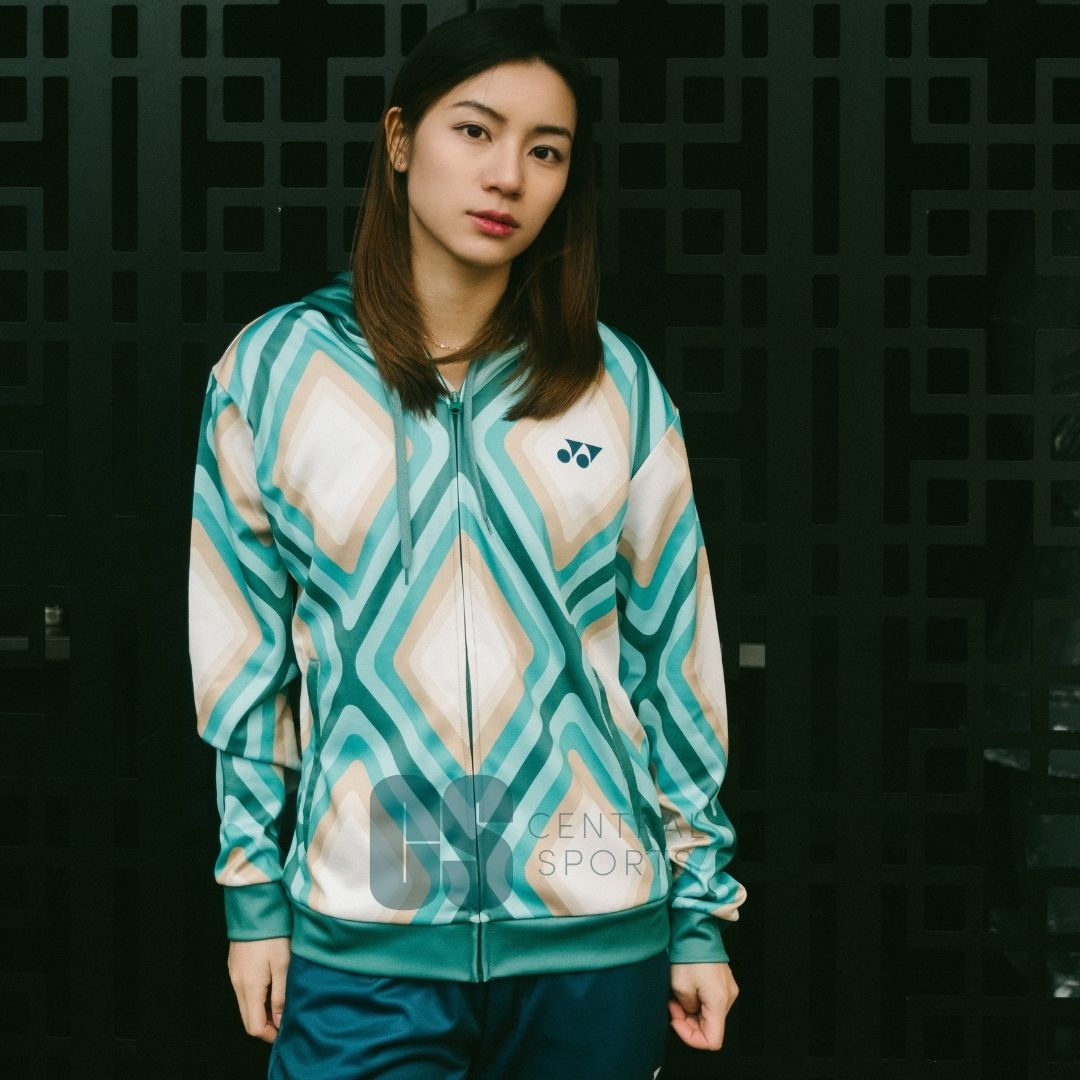 Yonex Diamond Unisex Zip Hood Jade/Ivory Clothing Yonex