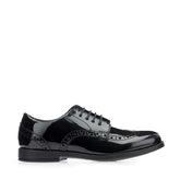 Start-Rite Brogue Pri 2745 lace-up school shoes, black patent, front view