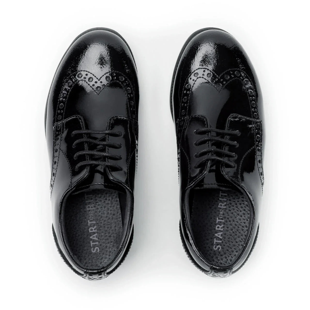 Start-Rite Brogue Pri 2745 lace-up school shoes, black patent, back view