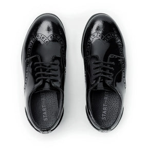 Start-Rite Brogue Pri 2745 lace-up school shoes, black patent, back view