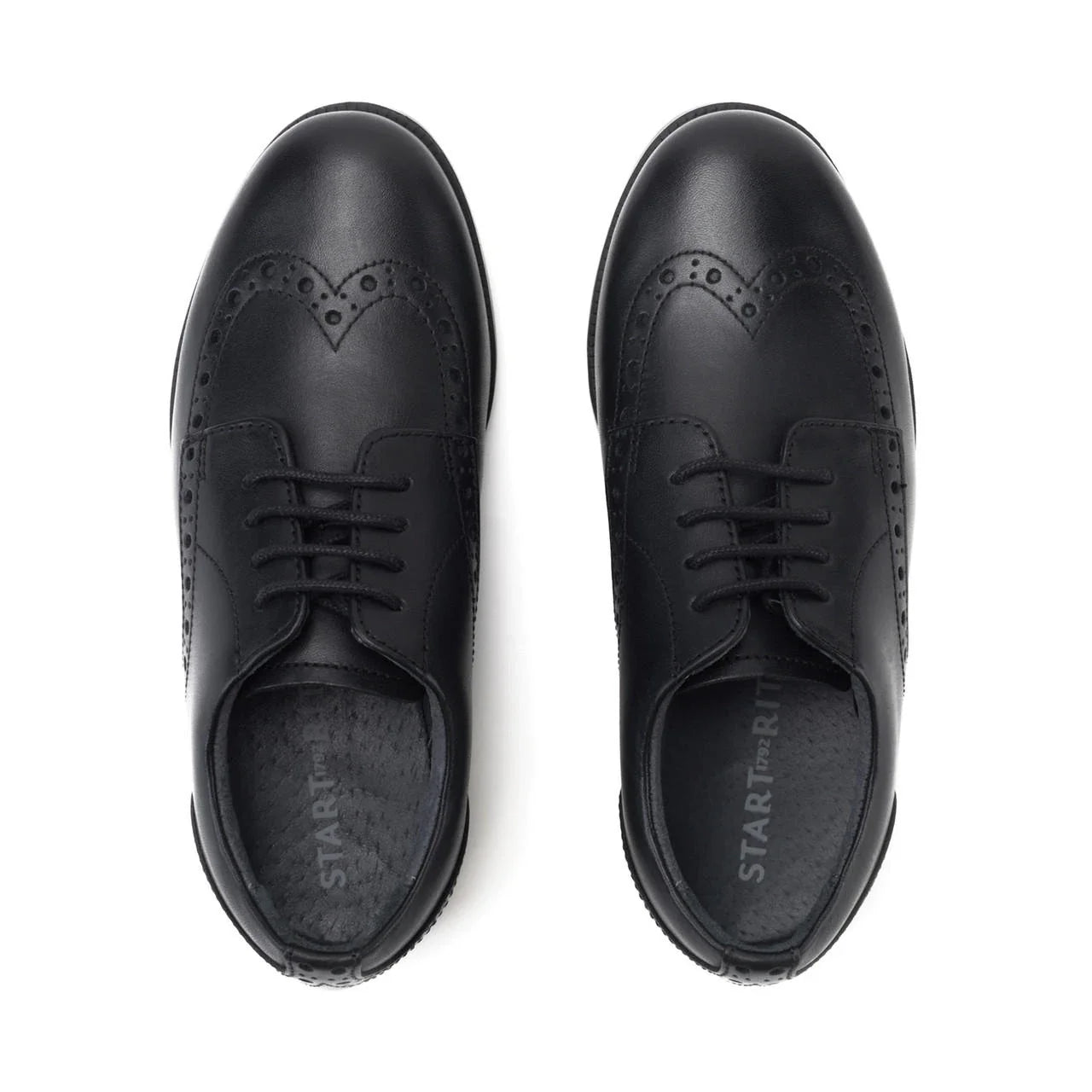 Start-Rite Brogue Pri 2745 lace-up school shoes, black leather, back view